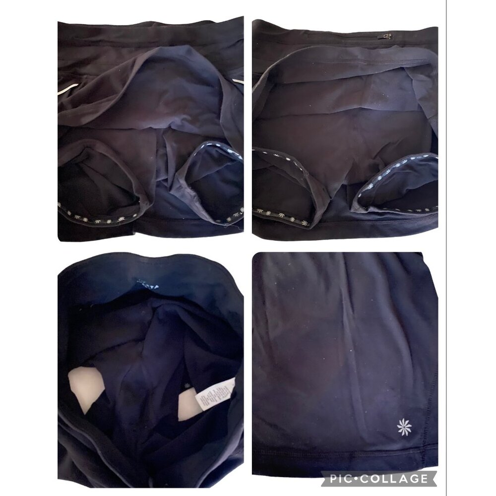 ATHLETA Relay Skort Sz XS Skirt w/ Shorts Black Golf Tennis Reflective 221935-00 - Picture 6 of 10
